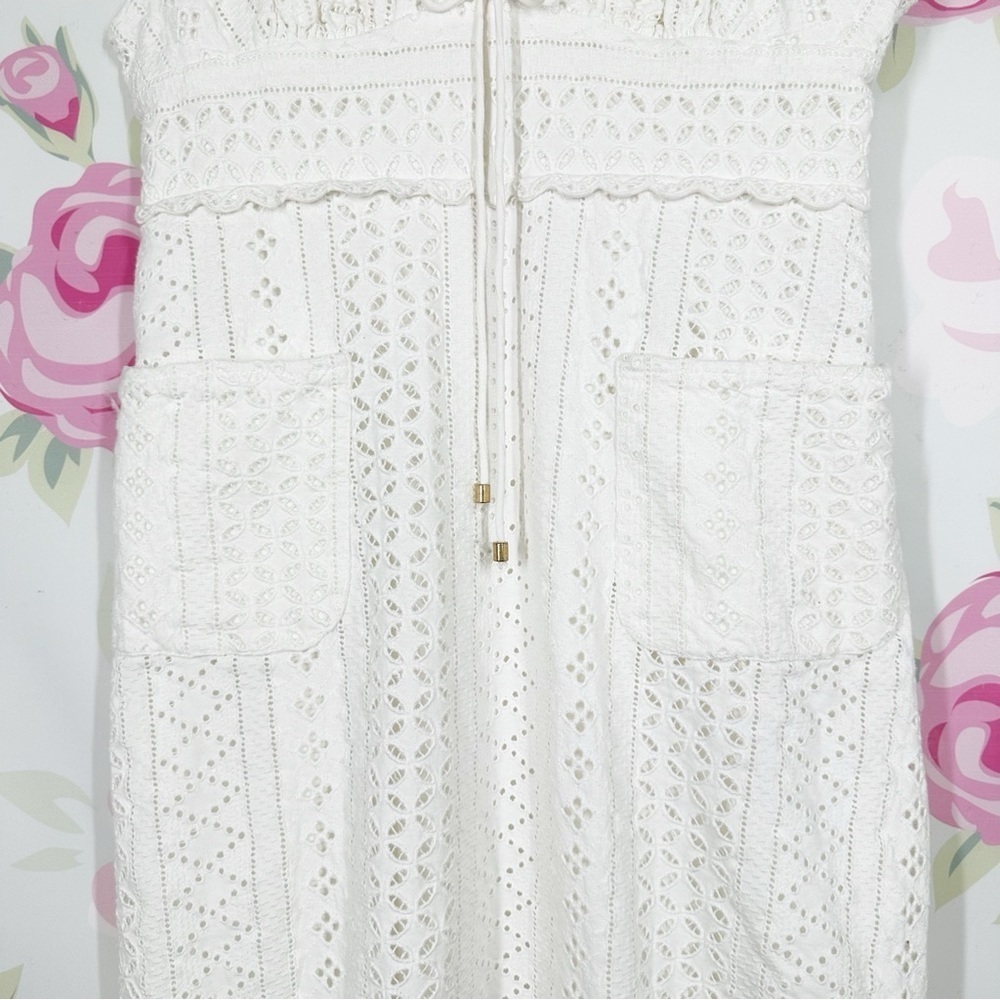 NEW Free People Running Through My Mind Midi Ivory Floral Eyelet Dress L - Picture 9 of 15